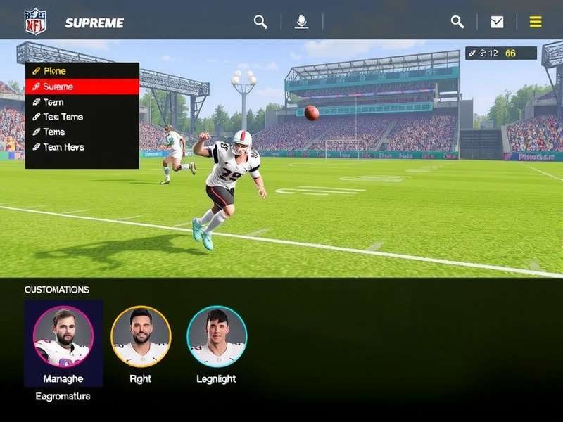 Playmaker Supreme gameplay screenshot showing football action
